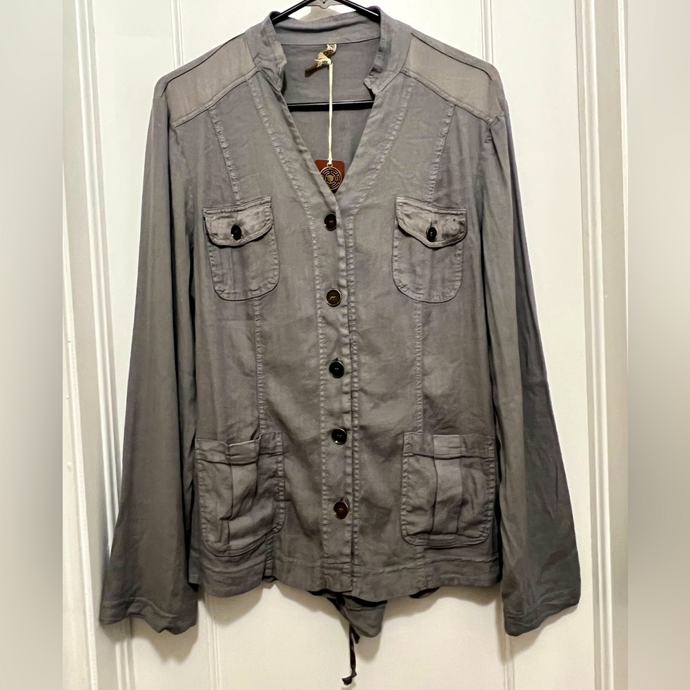 XCVI Grey Corset Jacket, NWT Sz. L